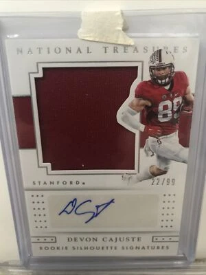 2016 NATIONAL TREASURES AUTO AUTOGRAPH JERSEY DEVON CAJUSTE ROOKIE CARD #22/99 - Image 1 of 2