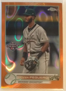 2022 Topps Pro Debut Liover Peguero Lava Orange Refractor #21/25 Diamondbacks