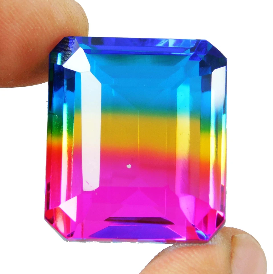 Natürlicher 76,50 ct brasilianischer Wassermelonen-Turmalin Smaragdform loser... - Bild 1 von 4