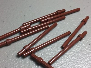 New Reddish Brown LEGO Bar 6L w/ Stop Ring Poles Antennas 63965 Authentic (x10) - Picture 1 of 4