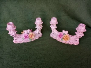 Antik Frankenthal Dresden Kunst Set Paar Kerzenhalter Made in Germany - Bild 1 von 9