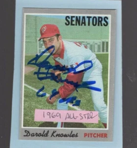 Autographed Darold Knowles 69 AS added Senators Topps 1970 - Picture 1 of 1