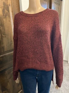 RD Style Women size Medium Knit Sweater Burgundy Long Sleeves - 008 - Picture 1 of 3