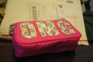 Pen-Gear Brand Pink Zippered Pen, Pencil, Makeup bag with OMG on them 8x4 - Picture 1 of 4