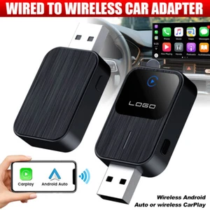 2in1 Wired to Wireless Bluetooth Apple Android Auto Carplay Adapter USB Dongle - Picture 1 of 16