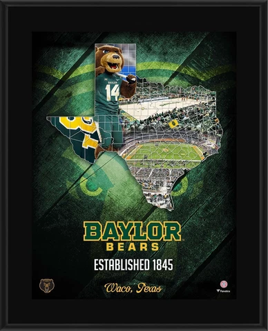 Baylor Bears 10.5" x 13" 2018 Sublimated State Plaque Cover