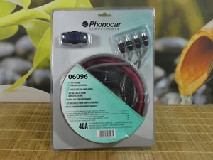 PHONOCAR 06096 HIGH QUALITY CABLES KIT FOR CAR AUDIO AMPLIFIERS. 40 AMP. NEW. - Picture 1 of 6