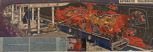 AUTOMATIC COALMINING. ASHWELL WOOD. VINTAGE CENTERFOLD CUT OUT FROM 1960'S EAGLE - Imagen 1 de 4