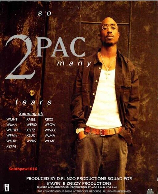 1995 2Pac "So Many Tears" Song Release Music Industry Promo Reprint Ad - Image 1 of 1