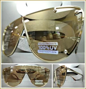 Neu Edel Elegant Modern Retro SCHILD Stil SONNENBRILLE Gold Gestell - Bild 1 von 7