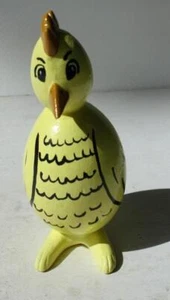 Chicken Figurine Yellow Hand Painted Ceramic Unusual Chicken Unmarked Figurine - - Picture 1 of 1