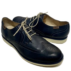 Pikolinos Navy Blue Leather Lace-Up Oxford Wingtip Brogue Shoes Mens EU 41, US 8 - Picture 1 of 10