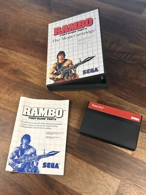 Rambo: First Blood Part II (Sega Master, 1986).  Complete CIB Authentic - Image 1 of 4