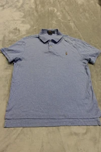 Polo Ralph Lauren Men's Large Blue Pima Soft Touch Fesh Pony Casual Golf - Picture 1 of 6