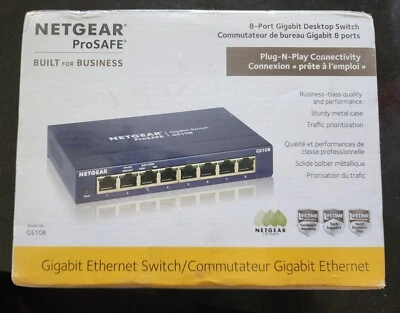 NETGEAR GS108 ProSafe (GS108) 8 Port Standalone Gigabit Ethernet Switch - Image 1 of 4