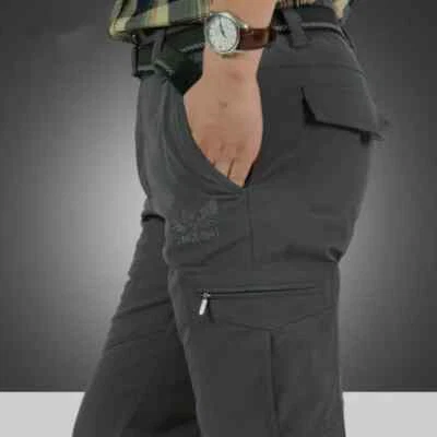 Pantalones cálidos térmicos de vellón grueso para hombre Pantalones tácticos de trabajo al aire libre Foto 1 de 4
