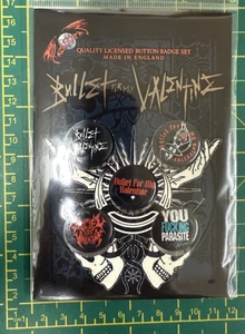 BULLET FOR MY VALENTINE LOGOS QUALITY 5 BADGE GIFT SET OFFICIALLY LICENSED - Bild 1 von 8