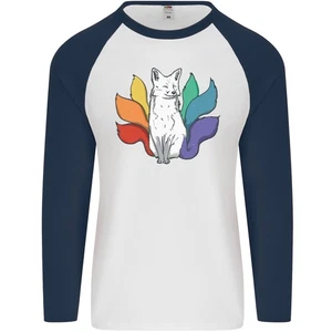 Camiseta De Béisbol De Manga Larga Para Hombre LGBT Kitsune Fox Gay Pride - Imagen 1 de 9