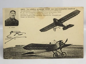 Postal de colección famoso aviador OBRE en su monoplano Caudron - Imagen 1 de 4