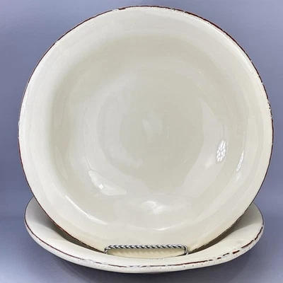 "Juego de 2 cuencos de pasta Vietri Cucina Fresca 8,75"" Italia crema marfil italiano" Foto 1 de 4