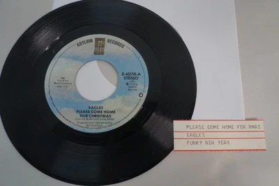 Eagles Please Come Home for Christmas/ Funky New Year 45 RPM Asylum UNPLAYED Foto 1 de 4