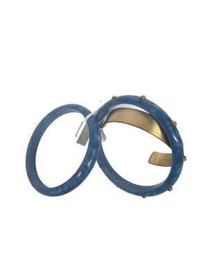 全新 带标签 Mudpie 树脂手镯 礼品套装 蓝色和金色 (3 件套手链) — 第 1/4 张图片