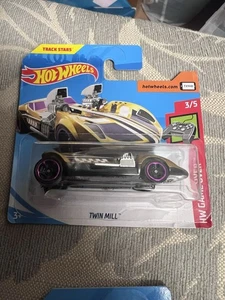 Hot Wheels 2018 Treasure Hunt #93 HW gioco oltre 3/5 TWIN MILL oro con nero MC5 Sp - Foto 1 di 1