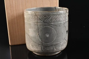 K841: Korean Goryeo celadon Muffle painting INCENSE BURNER Tea Ceremony w/box - Picture 1 of 8