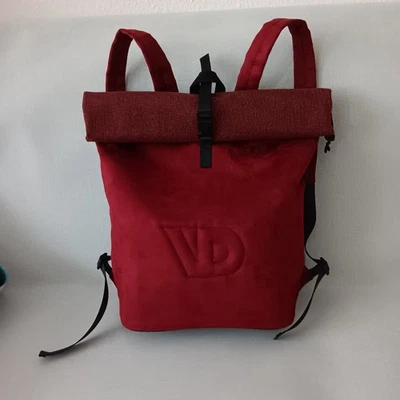 Rucksack roll top handmade in D aus Microfaserstoff/ Stoff, Maße ca. 40x30x15 cm - Bild 1 von 4