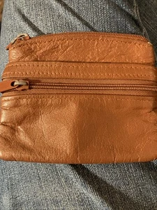 Leather Small Coin Change Purse Great!! - Picture 1 of 7