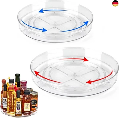 2 Stück Drehteller Kühlschrank Organizer Lazy Susan (23,5cm&27cm), 360° Ro - Bild 1 von 4