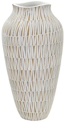 Mauro Ferretti Vase Stiky Ø 22x44 cm gold weiß - Bild 1 von 4