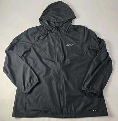 Oakley X Audi Windbreaker Jacket Hooded Black Men's Size Large Rare Lightweight  - Image 1 of 4