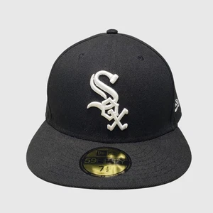 New Era 59FIFTY Chicago White Sox Hat 7 1/2 Black Fitted Cap MLB Custom “Dori”” - Picture 1 of 8