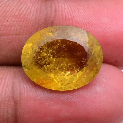 10.47 Cts Natürlich Turmalin Gelb Braunton Oval Cut Iigj Zertifiziert Edelstein - Bild 1 von 4