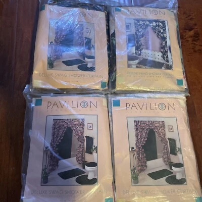 De colección Pabellón Doble Swag Cortina Forro + Corbata + Cenefa con Volantes 72x72 Sea Shell Foto 1 de 4