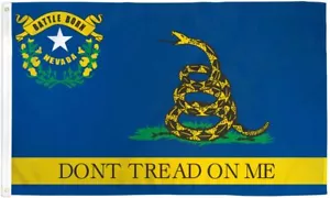 "DON'T THREAD ON ME GADSDEN NEVADA" bandera 3x5 pies poliéster bandera letrero NV militar - Imagen 1 de 6