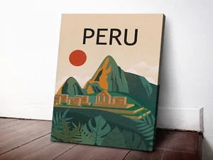 Peru Machu Picchu 40x50cm Stretched Travel Canvas Wall Art Print - Bild 1 von 3