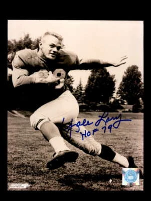 Yale Lary HOF 79 Signed 8x10 Photo Autograph Detroit Lions - Image 1 of 3
