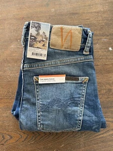 NWT- Nudie 'Hightop Tilde' Camo Navy Wash Denim Jeans- Size 27/30 RRP $279 - Picture 1 of 7
