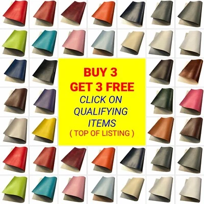 CRAFTY HOME TEXTILES Plain Coloured Full Grain PU Faux Leather Leatherette A4 Sheets Bows Crafts