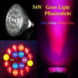 54W LED Plant Lamp 7 Band Light Flower Grow Full Spectrum Light Fanless