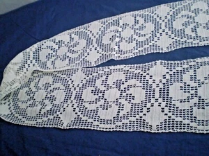 55 X 4.6''-White OLD Handmade Filet Lace   - Picture 1 of 5