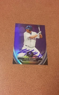 2013 Bowman Platinum Purple Refractor Nick Williams Signed Autographed Card. - Image 1 of 2