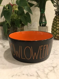 Rae Dunn - Halloween Pet Bowl - BLACK & ORANGE - Picture 1 of 5