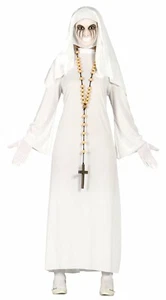 Damen Geist Nonne weiße Schwester Halloween Kostüm finsterer Ghul - Bild 1 von 2