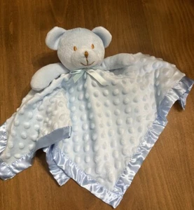 Pro Goleem Blue Teddy Bear Minky Dot with Satin Trim & Underlay Lovey - Picture 1 of 9