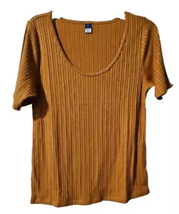 Maglia donna collo scoop a costine Old Navy taglia XL ~ colore ruggine ~ nuova con etichette - Foto 1 di 2