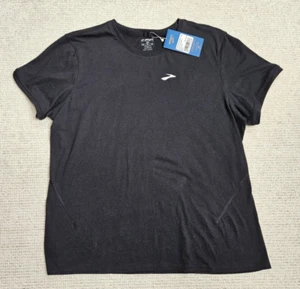 Brooks Women's Distance 2.0 Short Sleeve T-Shirt Black XL Running Workout - Picture 1 of 8