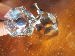 SET OF 2 Restoration Hardware Camden 1.5” Knob Chrome CRYSTAL ONE CHIPPED - Picture 1 of 6